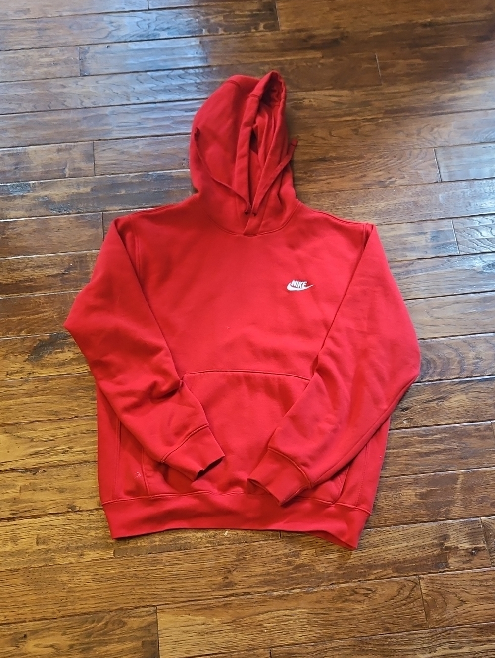 Nike Red Pullover Hoodie with White Swoosh